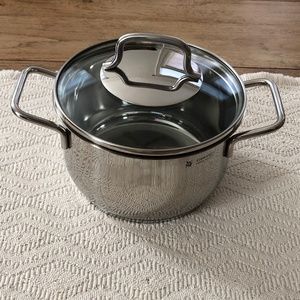 7" WMF Transtherm Cromargan 2-Handled Stainless Steel Stock Pot With Lid